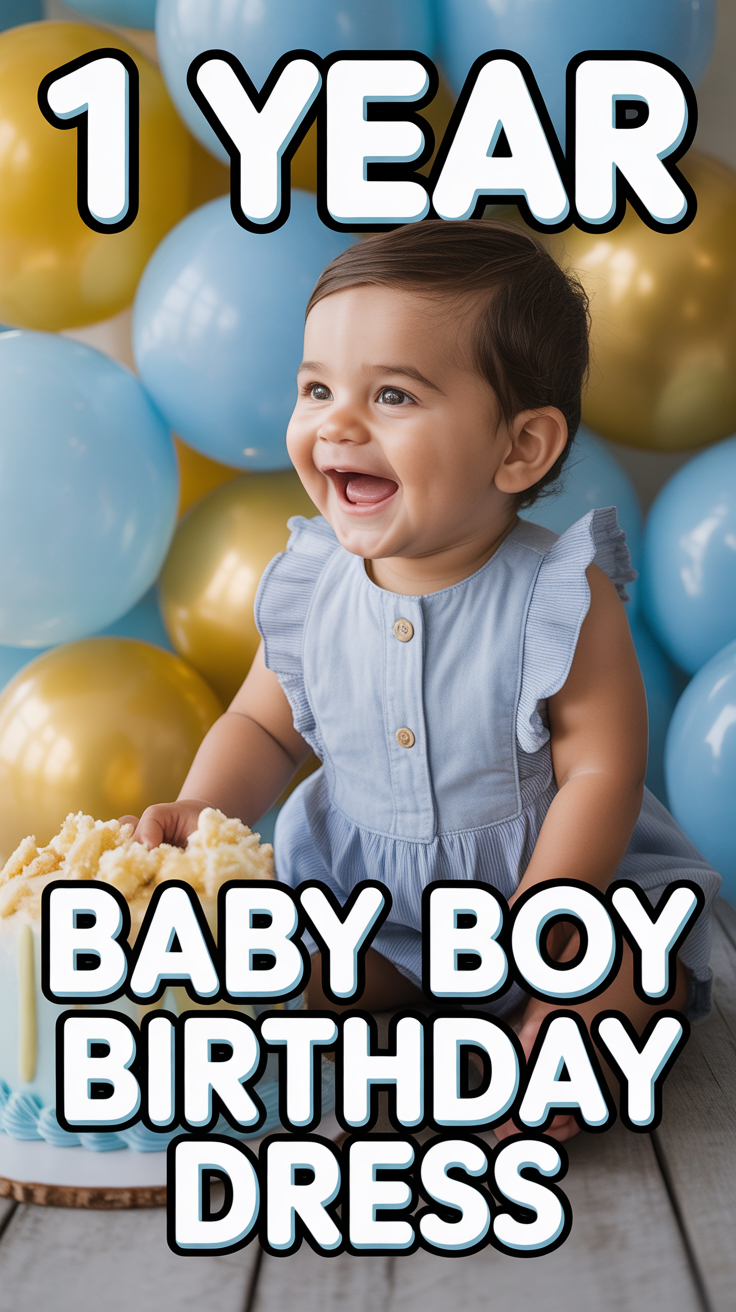 👶 1 Year Baby Boy Birthday Dress