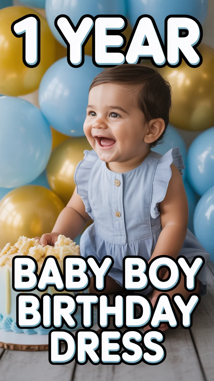 👶 1 Year Baby Boy Birthday Dress