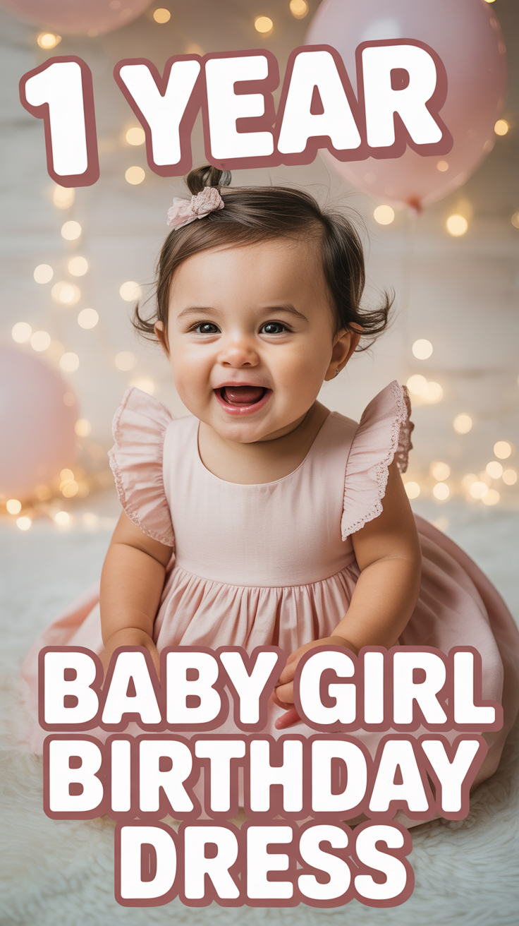 🎀 1 Year Baby Girl Birthday Dress