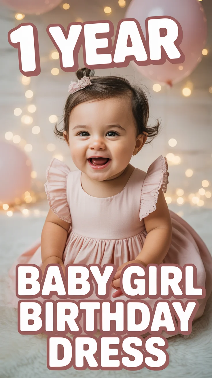 🎀 1 Year Baby Girl Birthday Dress