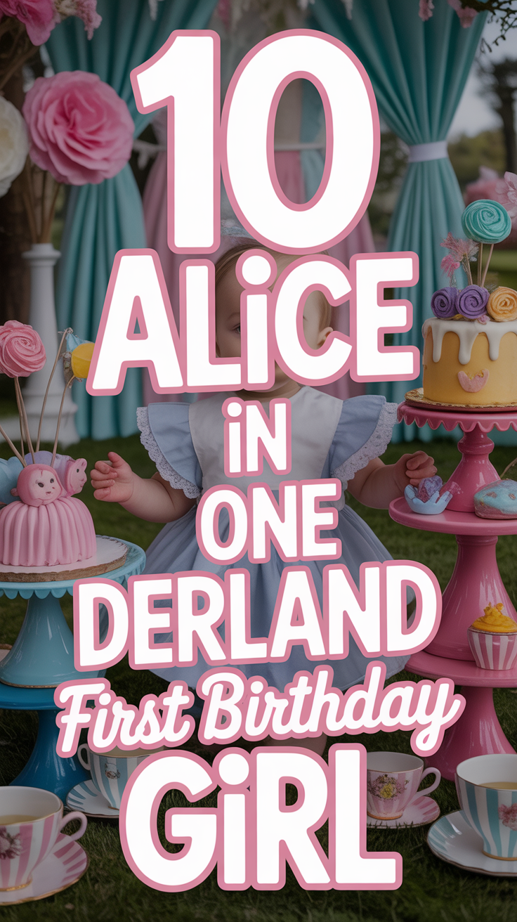 🫖 10 Alice In One Derland First Birthday Girl
