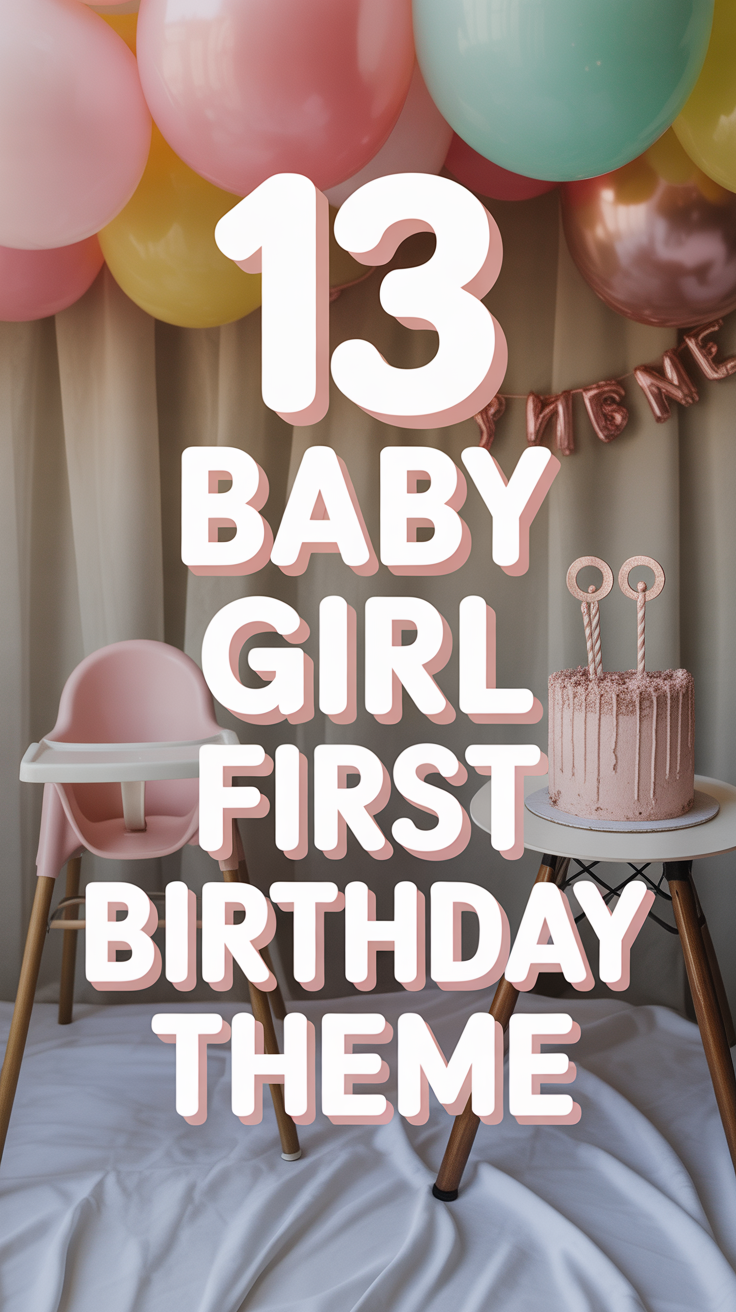 ✨ 13 Baby Girl First Birthday Theme