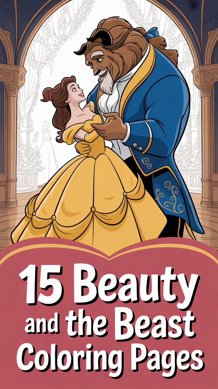 🌹 15 Beauty And The Beast Coloring Pages