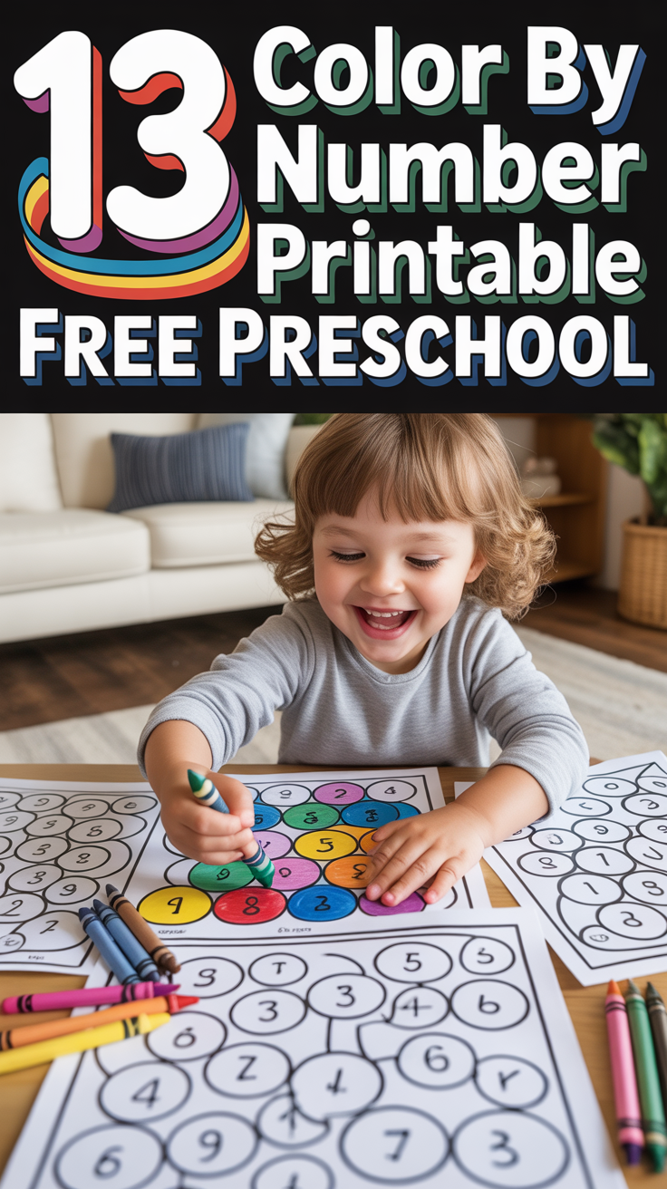 🎨 13 Color By Number Printable Free Preschool
