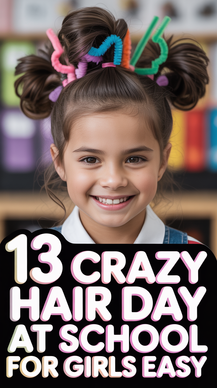 🤪 13 Crazy Hair Day At School For Girls Easy