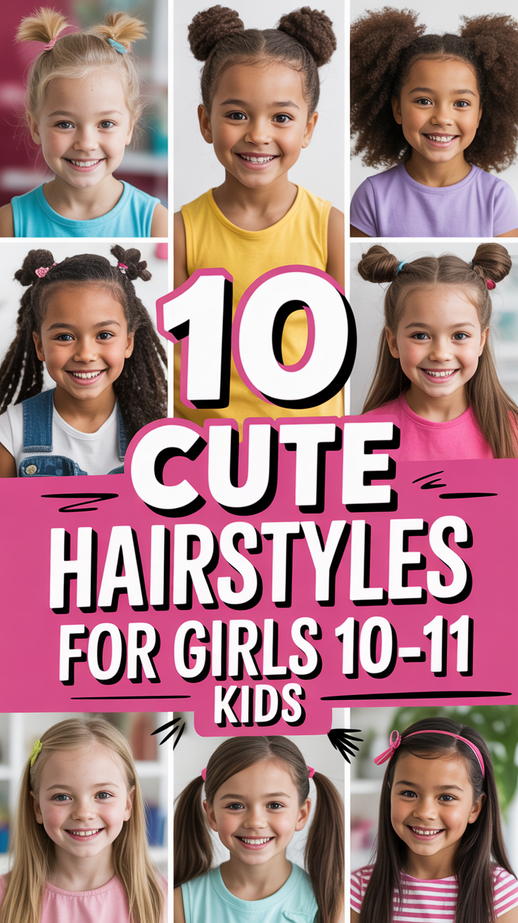🎀 10 Cute Hairstyles For Girls Kids 10-11