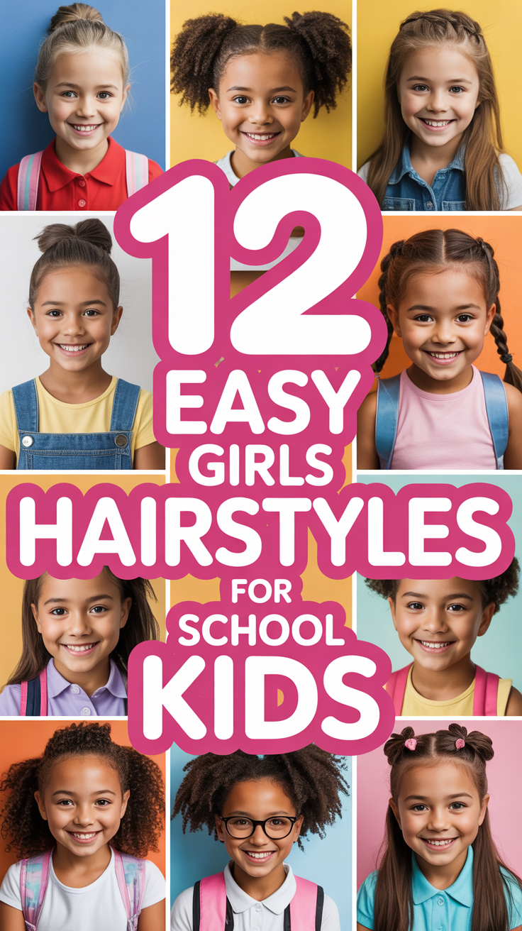 👧 12 Easy Girls Hairstyles For School Kids