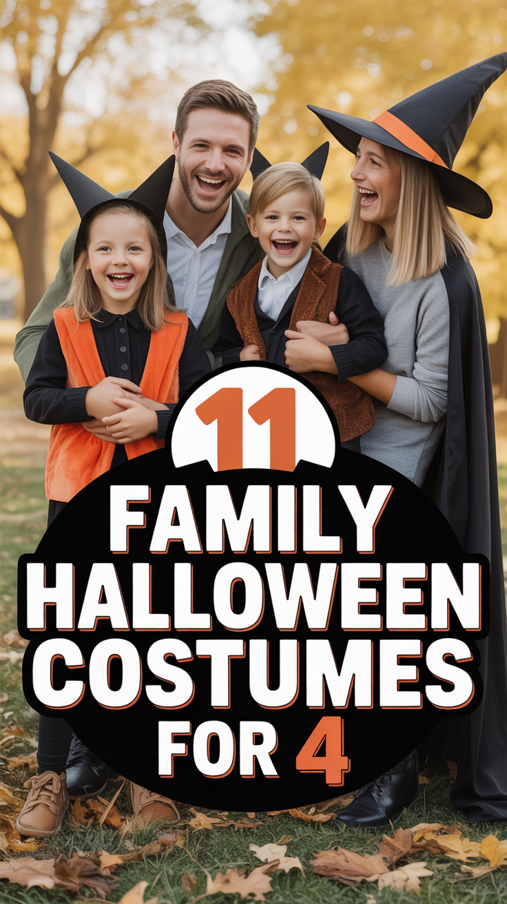 🎃 11 Family Halloween Costumes For 4