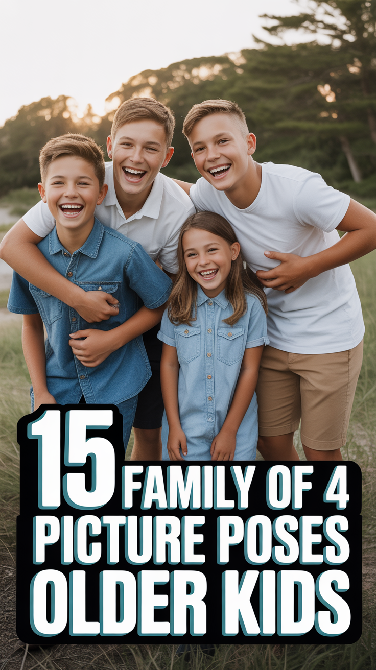 📸 15 Family Of 4 Picture Poses Older Kids