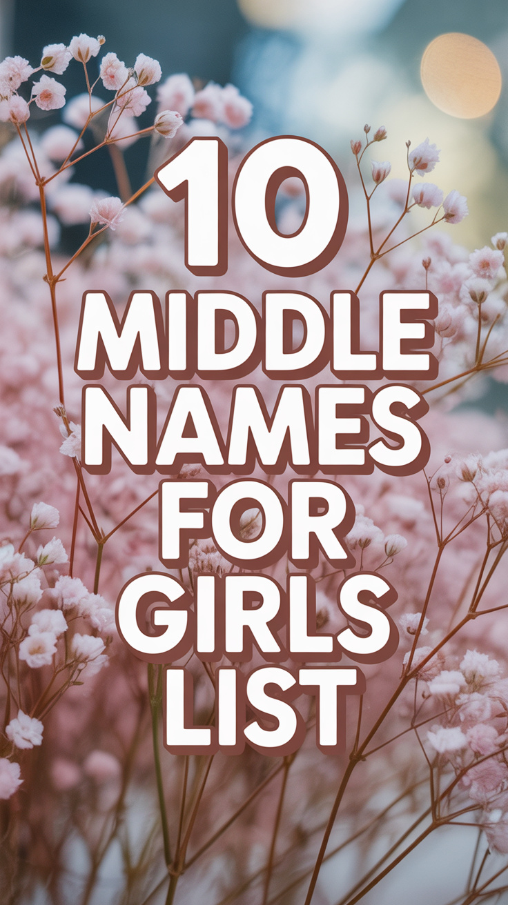 ✨ 10 Middle Names For Girls List