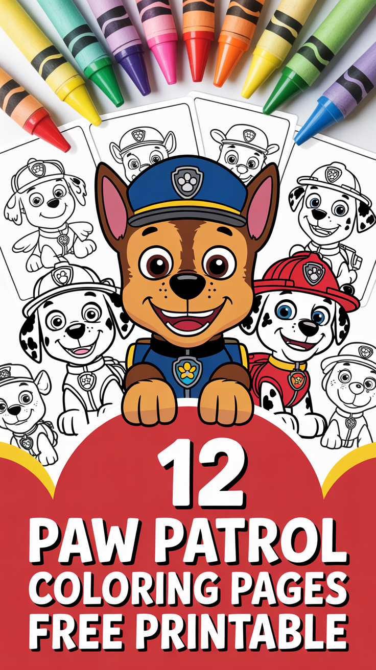 🐾 12 Paw Patrol Coloring Pages Free Printable