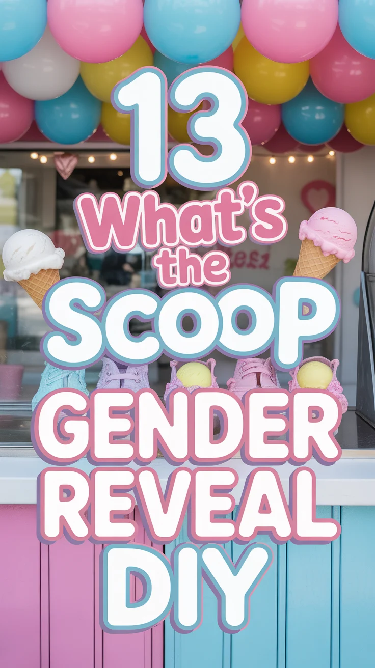 🍦 13 What’s The Scoop Gender Reveal DIY