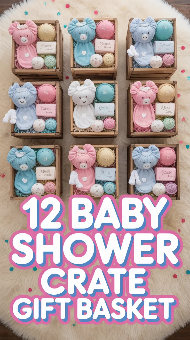 👶 12 Baby Shower Crate Gift Basket