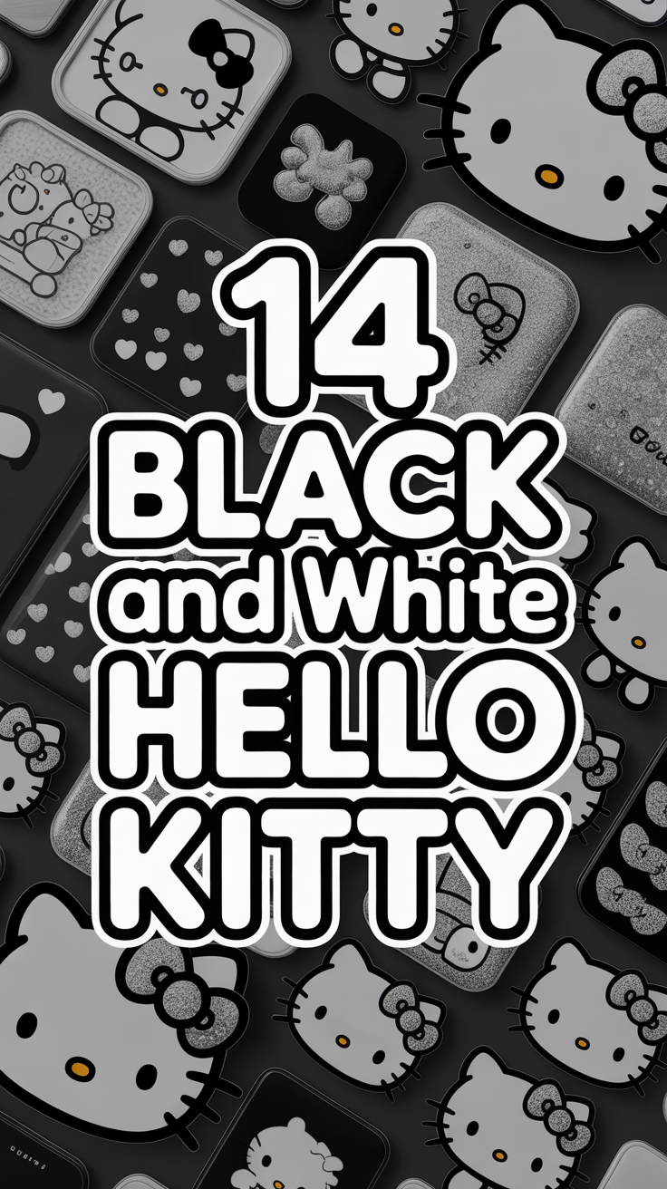 🔳 14 Black And White Hello Kitty