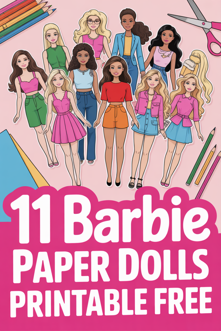 🎀 11 Barbie Paper Dolls Printable Free