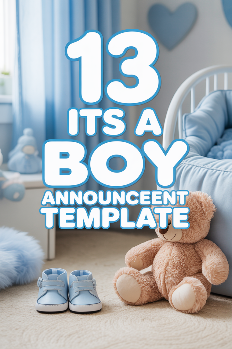 👶 13 Its A Boy Announcement Template