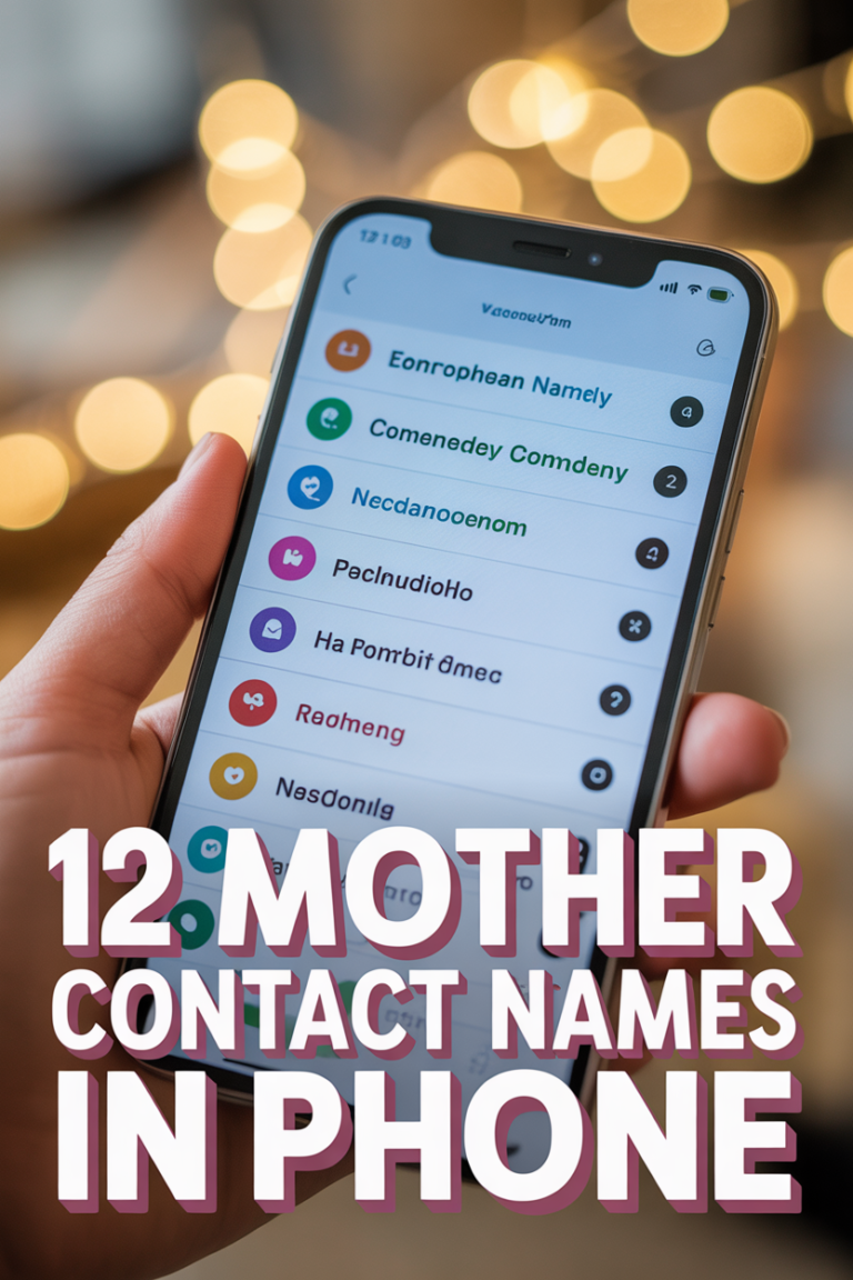 👩 12 Mother Contact Names In Phone