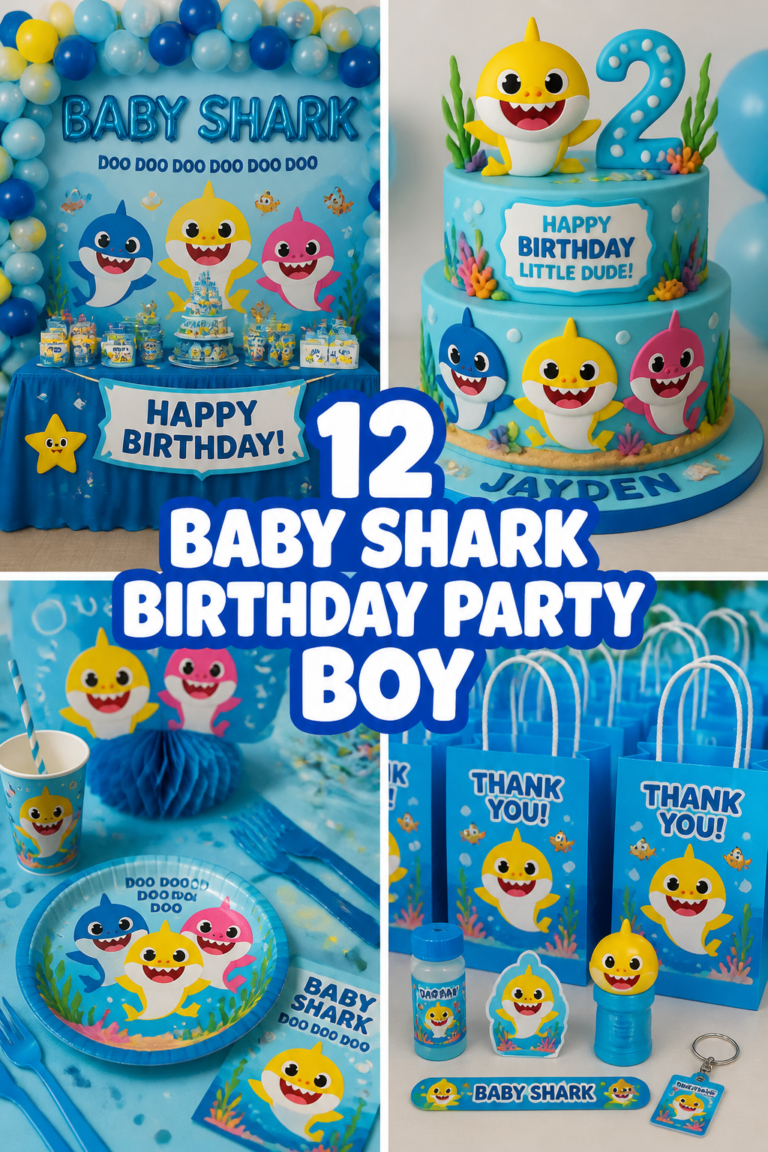 🦈 12 Baby Shark Birthday Party Boy