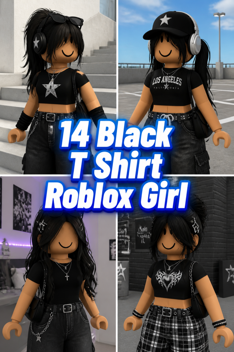 ⚫ 14 Black T Shirt Roblox Girl