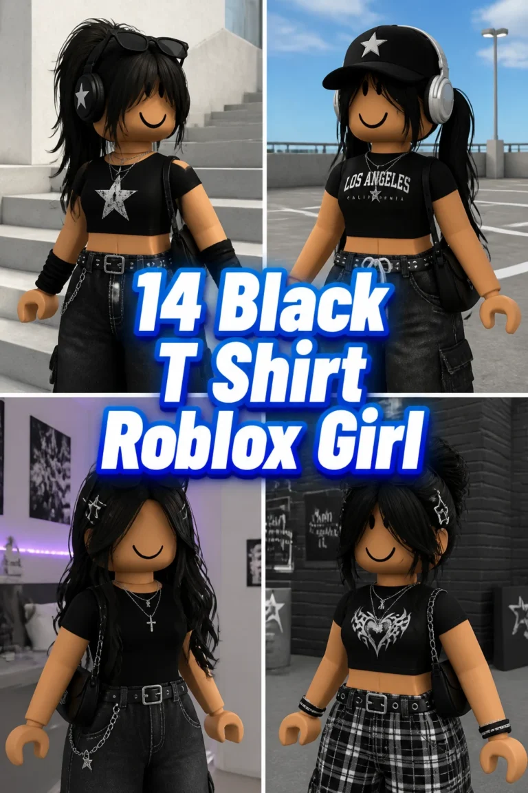 ⚫ 14 Black T Shirt Roblox Girl