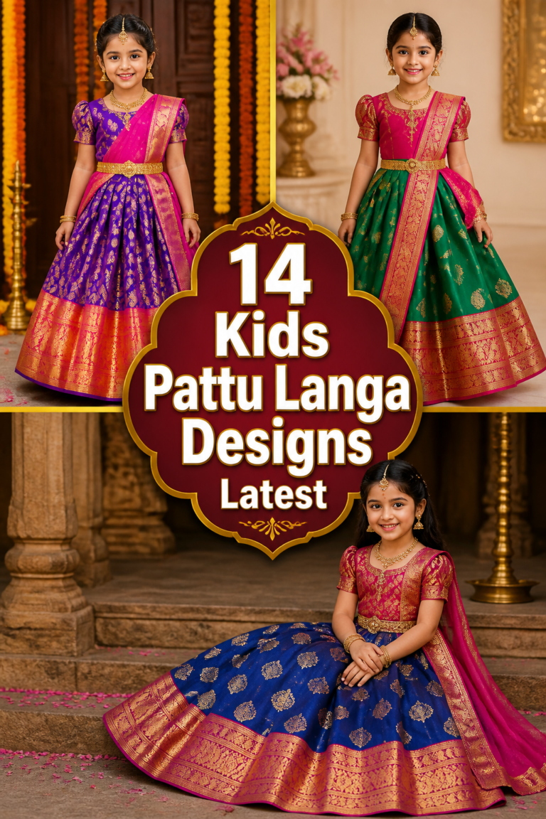 🌸 14 Kids Pattu Langa Designs Latest