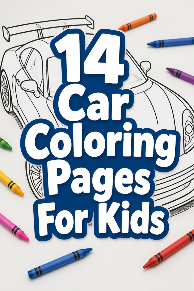 🏎️ 14 Car Coloring Pages For Kids