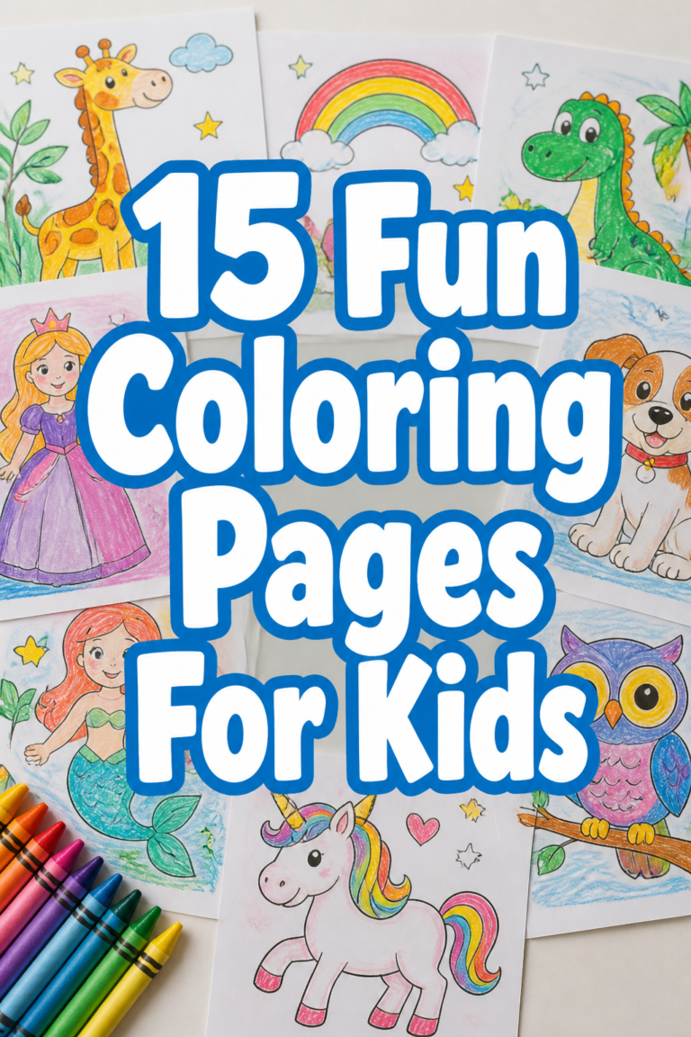 🎨 15 Fun Coloring Pages For Kids